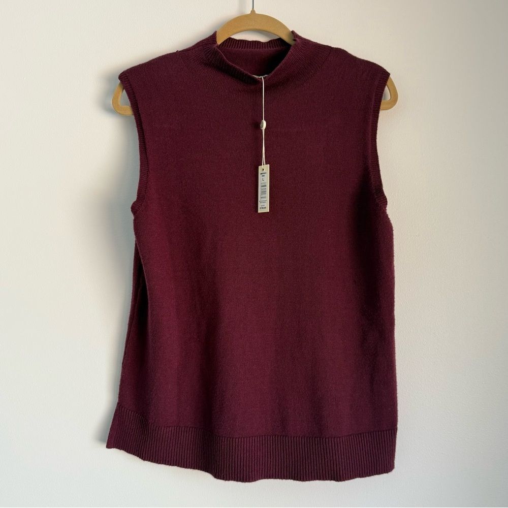NWT Max Studio Sweater Tank Wine Size Large